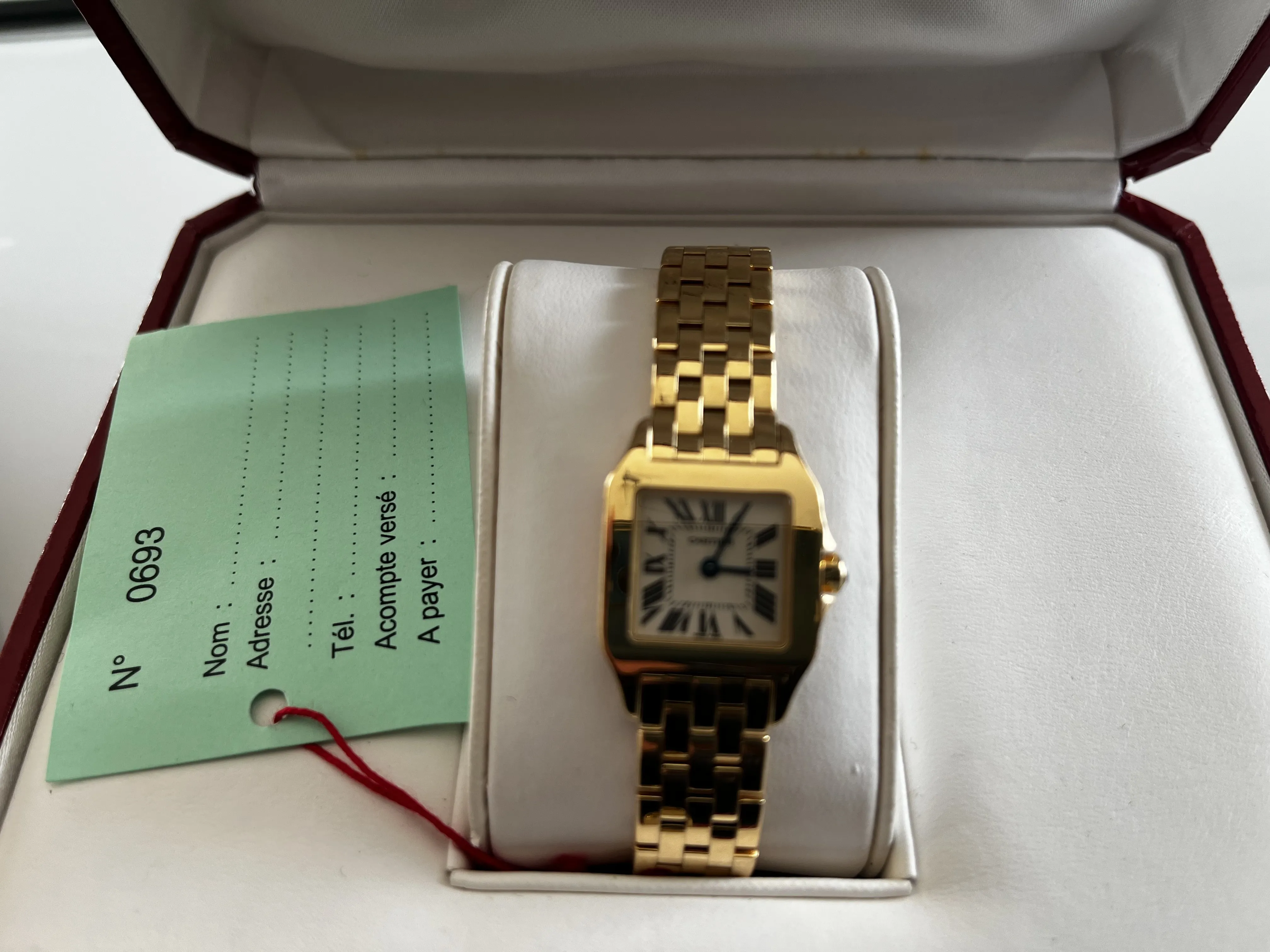 Cartier Santos W25063X9 23mm Yellow gold White 3