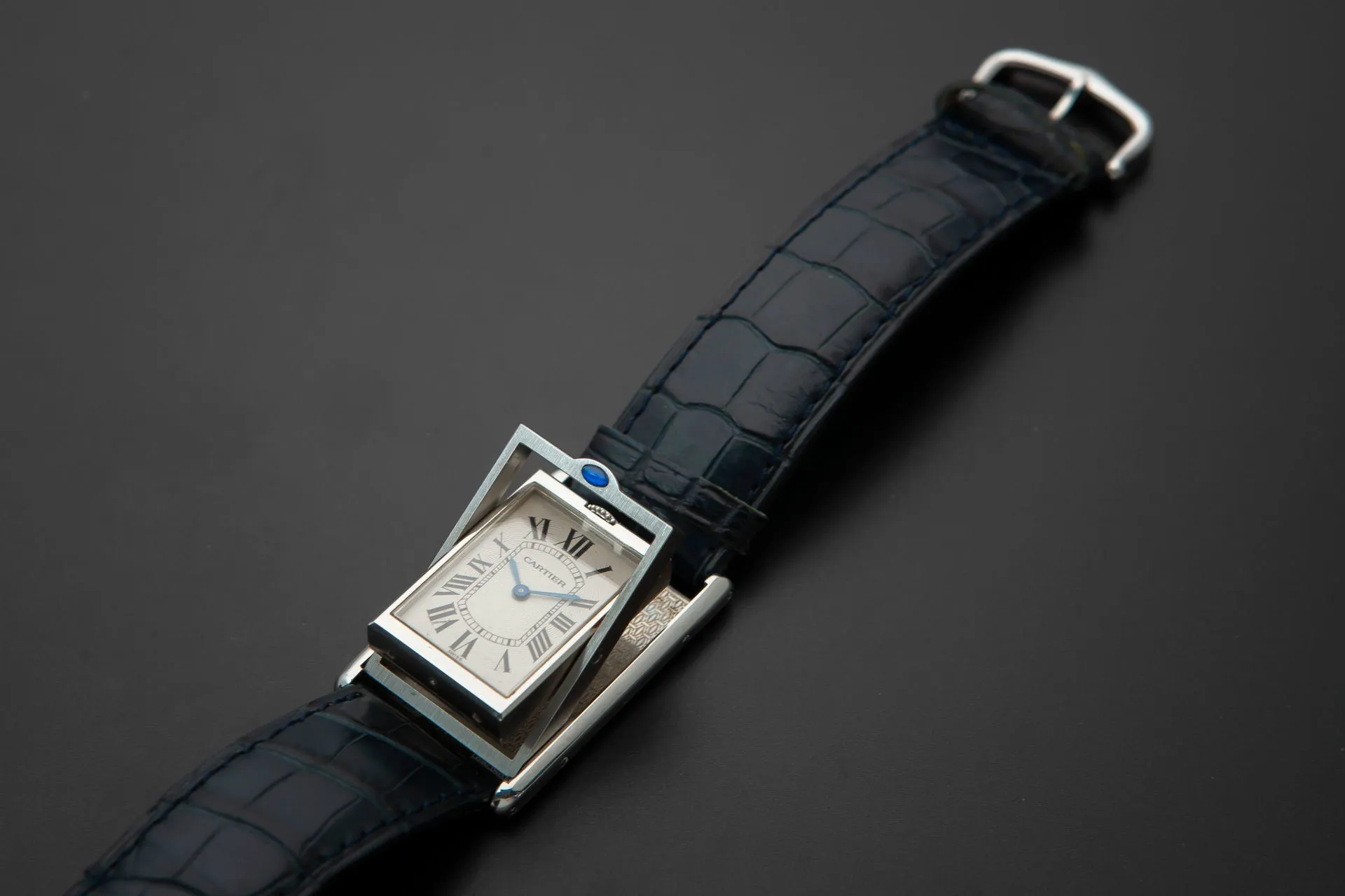 Cartier Tank Basculante Mécanique 2390 38mm Stainless steel Guilloché 1