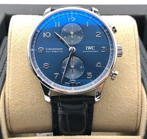 IWC Portuguese Chronograph IW371606 41mm Stainless steel Blue