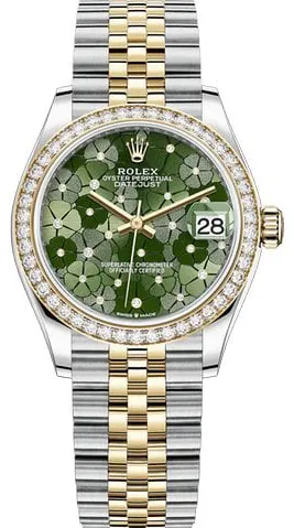 Rolex Datejust 31 278383RBR 31mm Yellow gold and Stainless steel Green