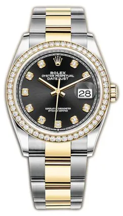 Rolex Datejust 36 126283RBR 36mm Yellow gold and Stainless steel Black