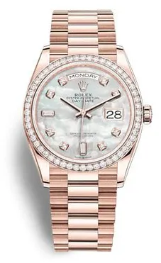 Rolex Day-Date 36 128345RBR 36mm Rose gold Mother-of-pearl