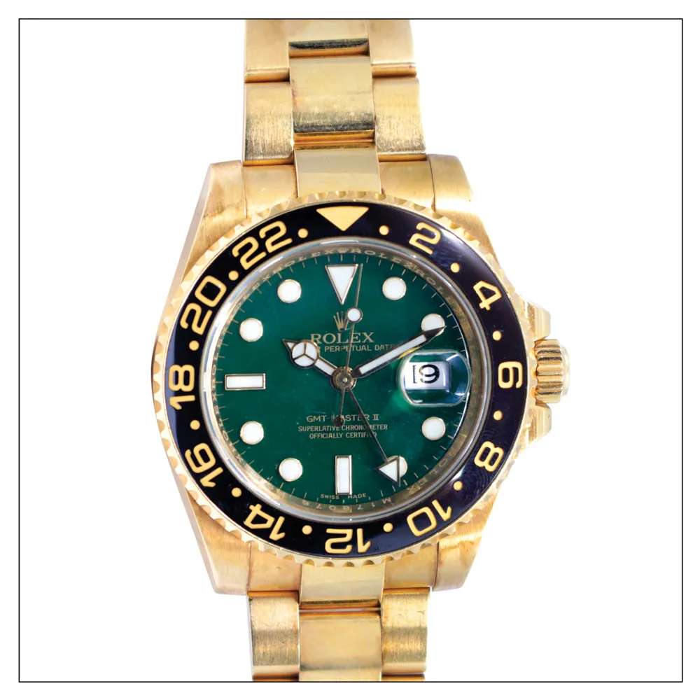 Rolex GMT-Master II 116718 40mm Yellow gold Green