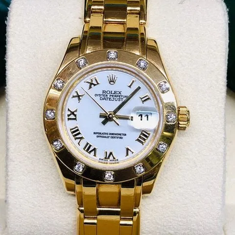 Rolex Lady-Datejust Pearlmaster 80318 29mm Yellow gold White