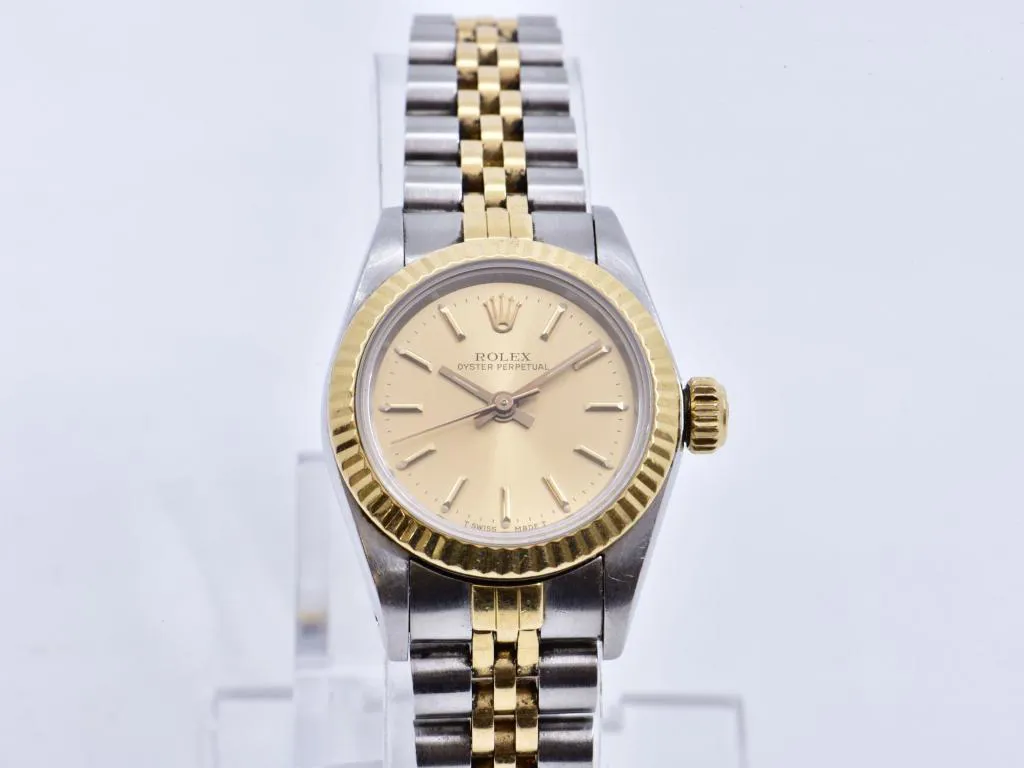 Rolex Oyster Perpetual 67193 26mm Yellow gold and Stainless steel Champagne 2