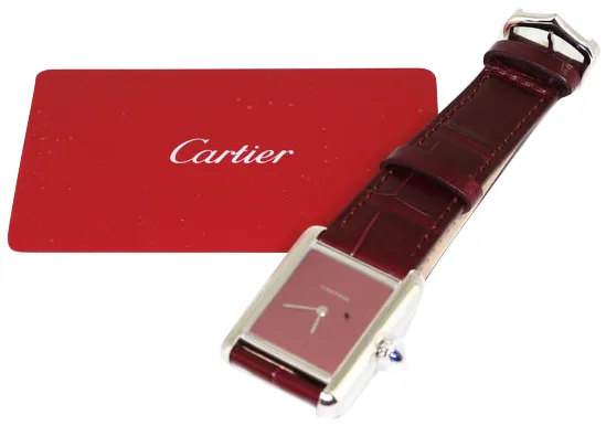 Cartier Tank 4323 26mm Stainless steel Red 2