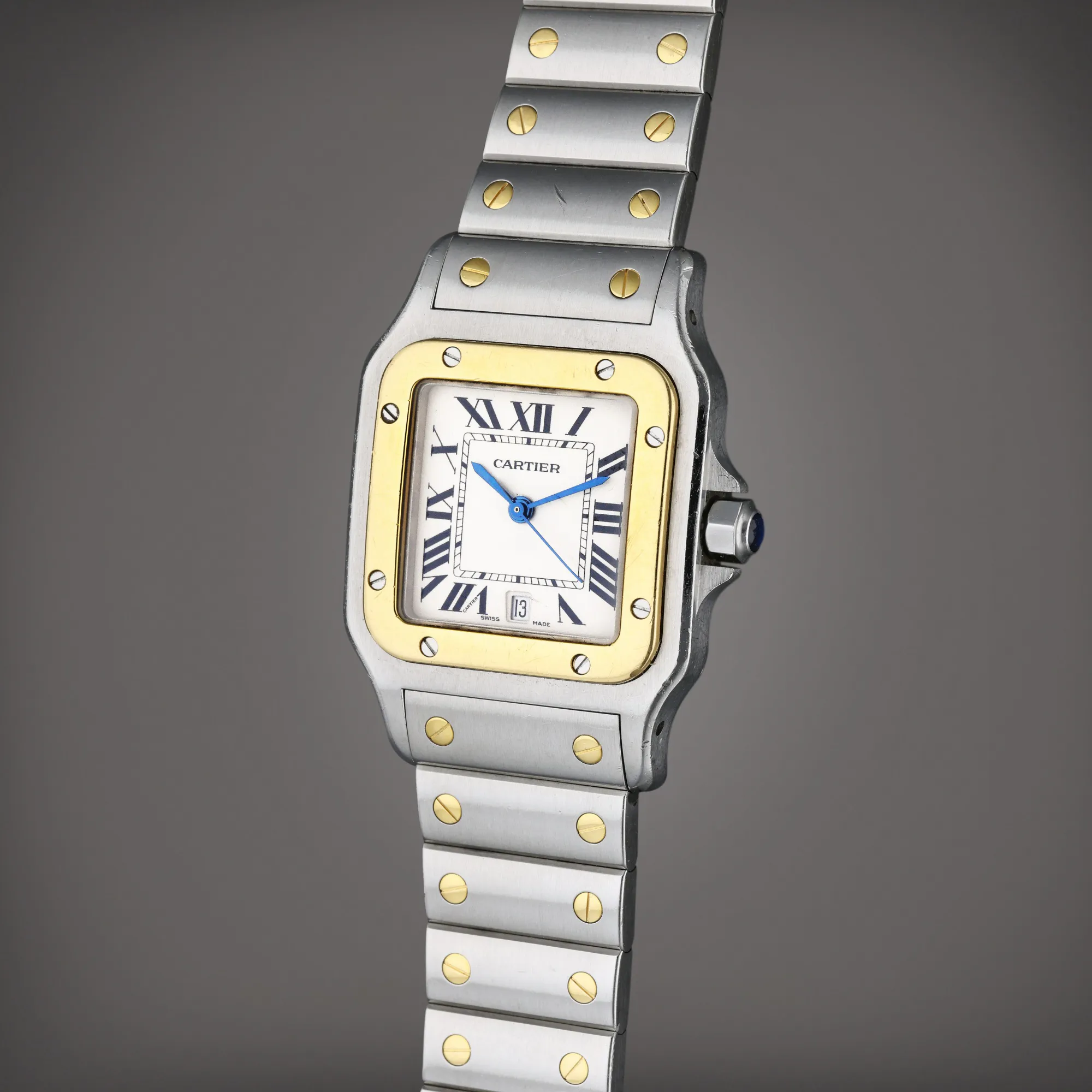 Cartier Santos 1566 41mm Yellow gold and Stainless steel Silver