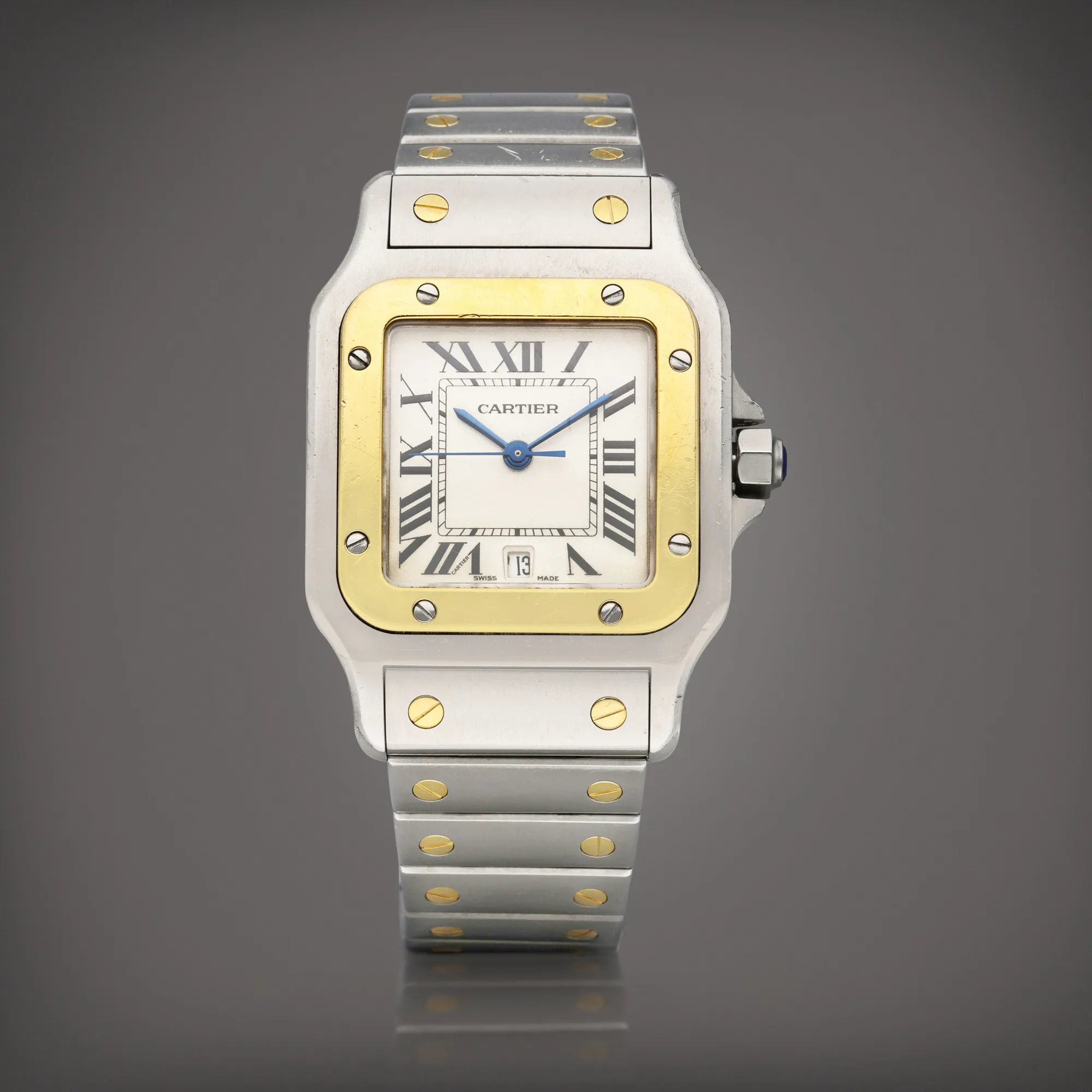 Cartier Santos 1566 41mm Yellow gold and Stainless steel Silver 1