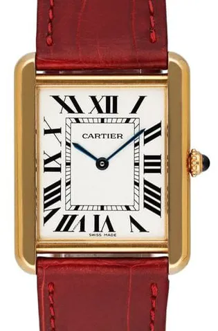 Cartier Tank W1018855. 28mm Yellow gold Silver