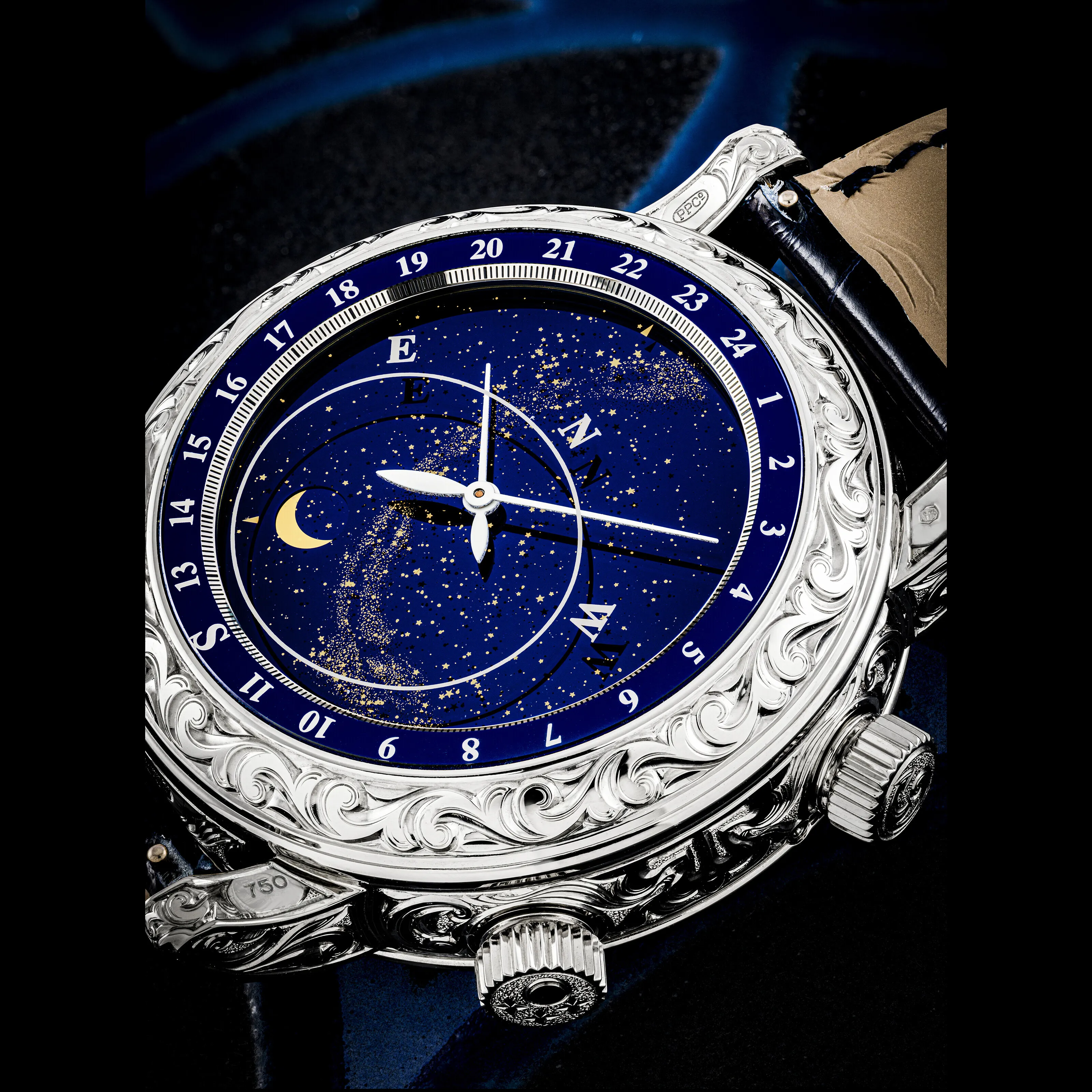 Patek Philippe Sky Moon Tourbillon 6002G 44mm White gold Blue 2