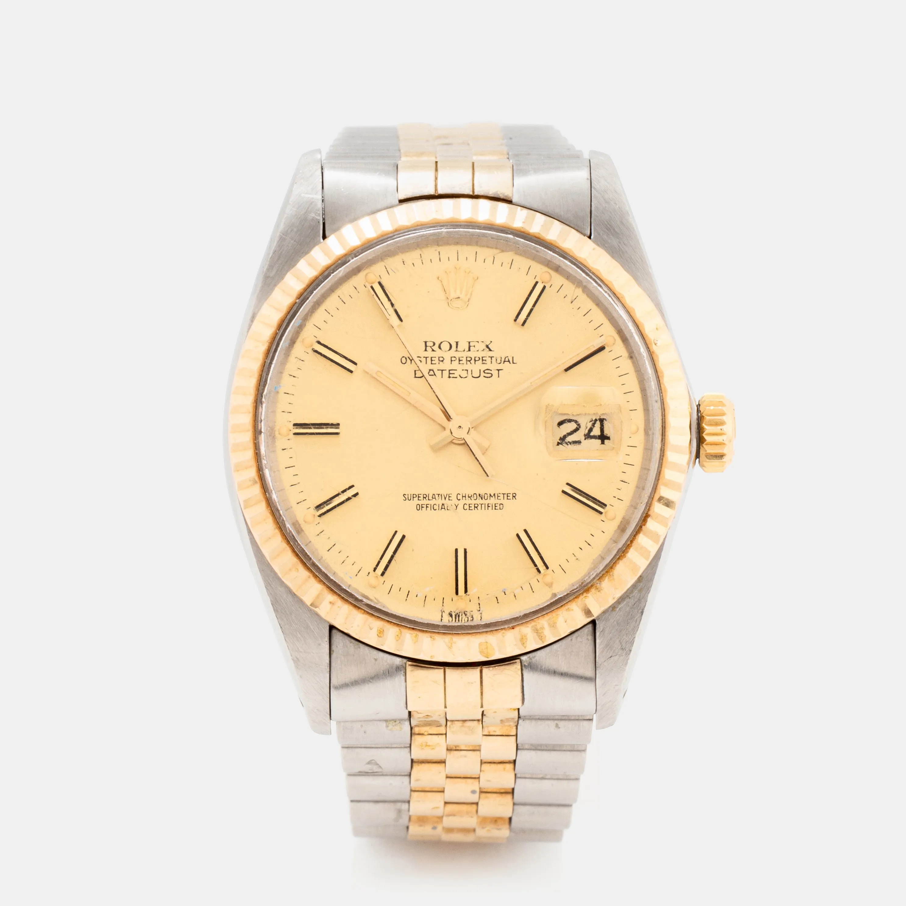 Rolex Datejust 36 16013 36mm Yellow gold and stainless steel Gold silvered