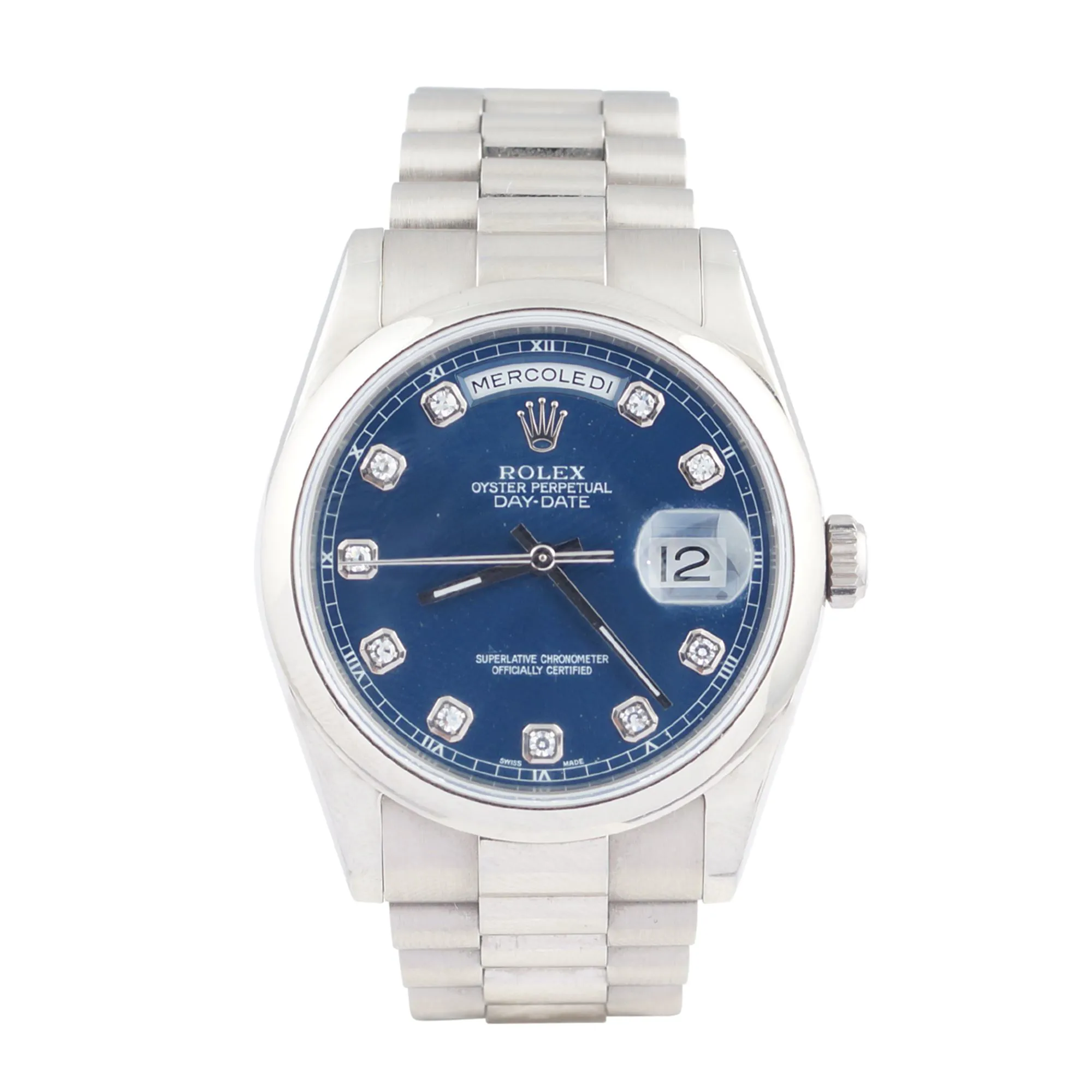 Rolex Day-Date 36 118209 36mm White gold Blue