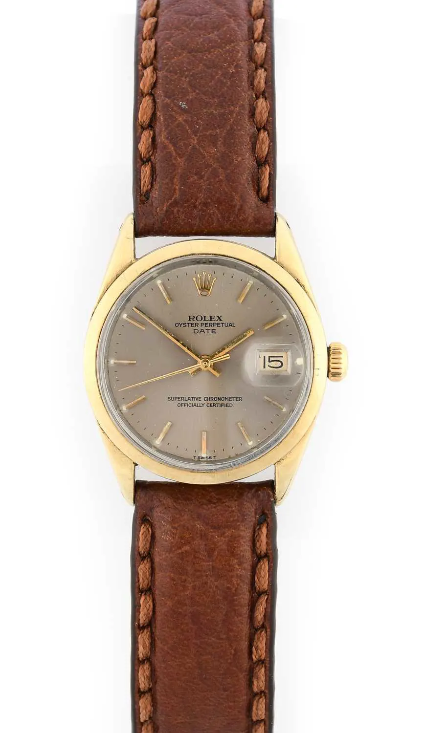 Rolex Oyster Perpetual Date 1550 33mm Yellow gold and Stainless steel and PVD Gray