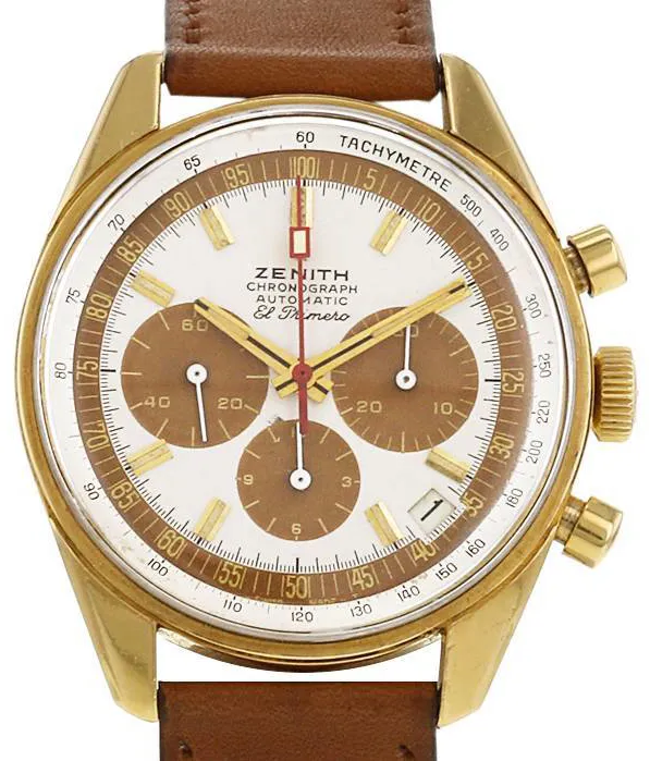 Zenith El Primero G381 38mm Yellow gold Brown and White