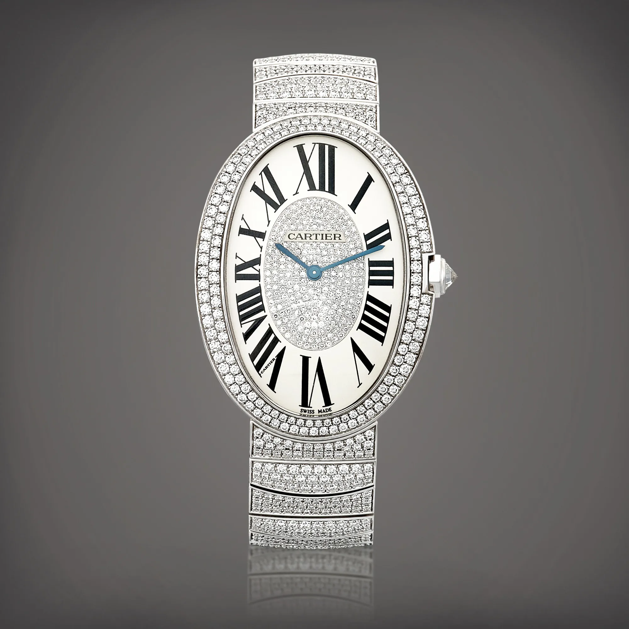 Cartier Baignoire 3032 32mm White gold Silver