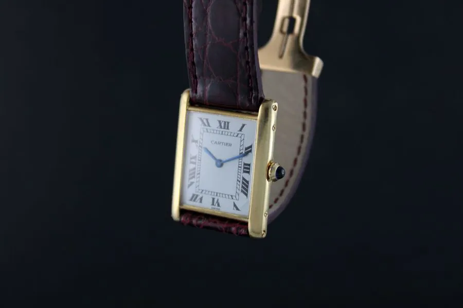 Cartier Tank 9606 24mm Yellow gold White 2