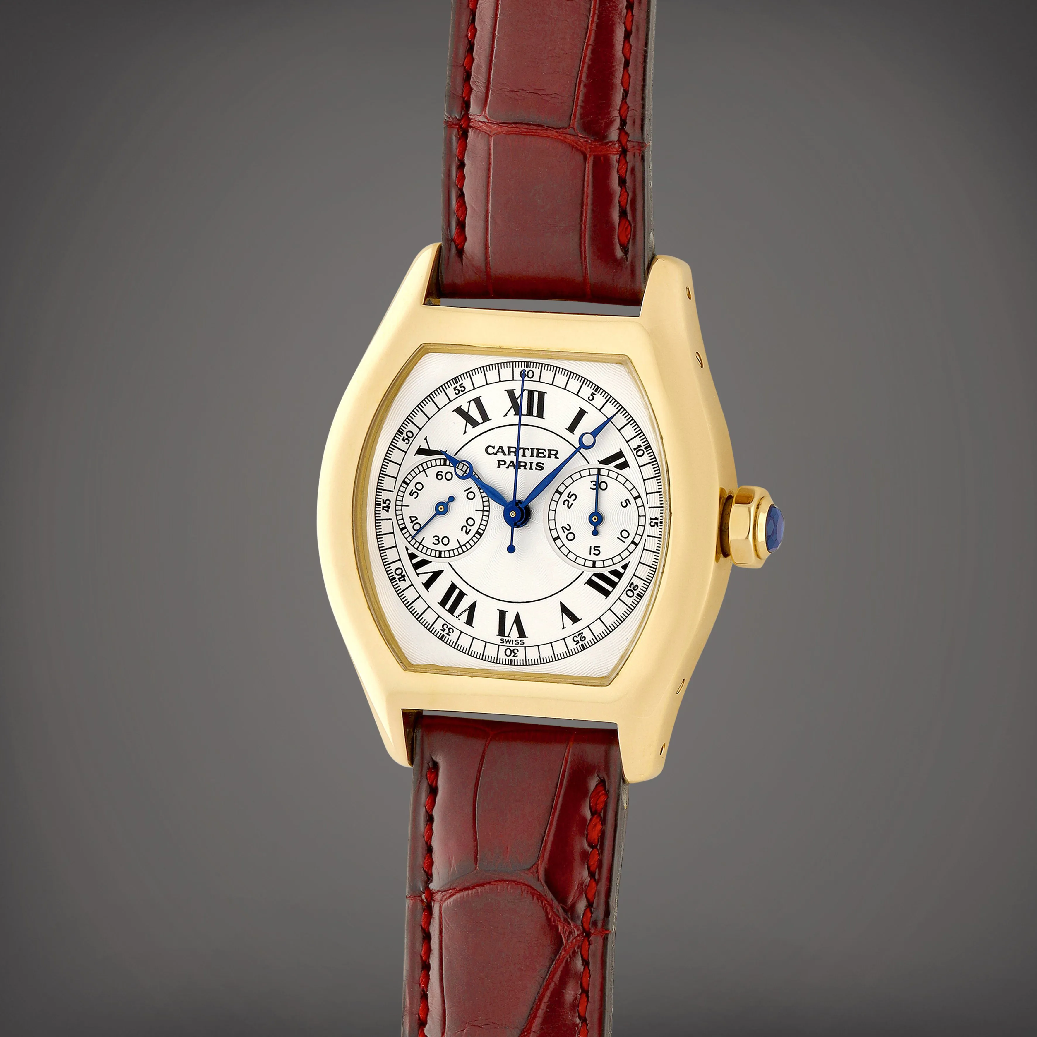 Cartier Tortue 2356 43mm Yellow gold Silver 1