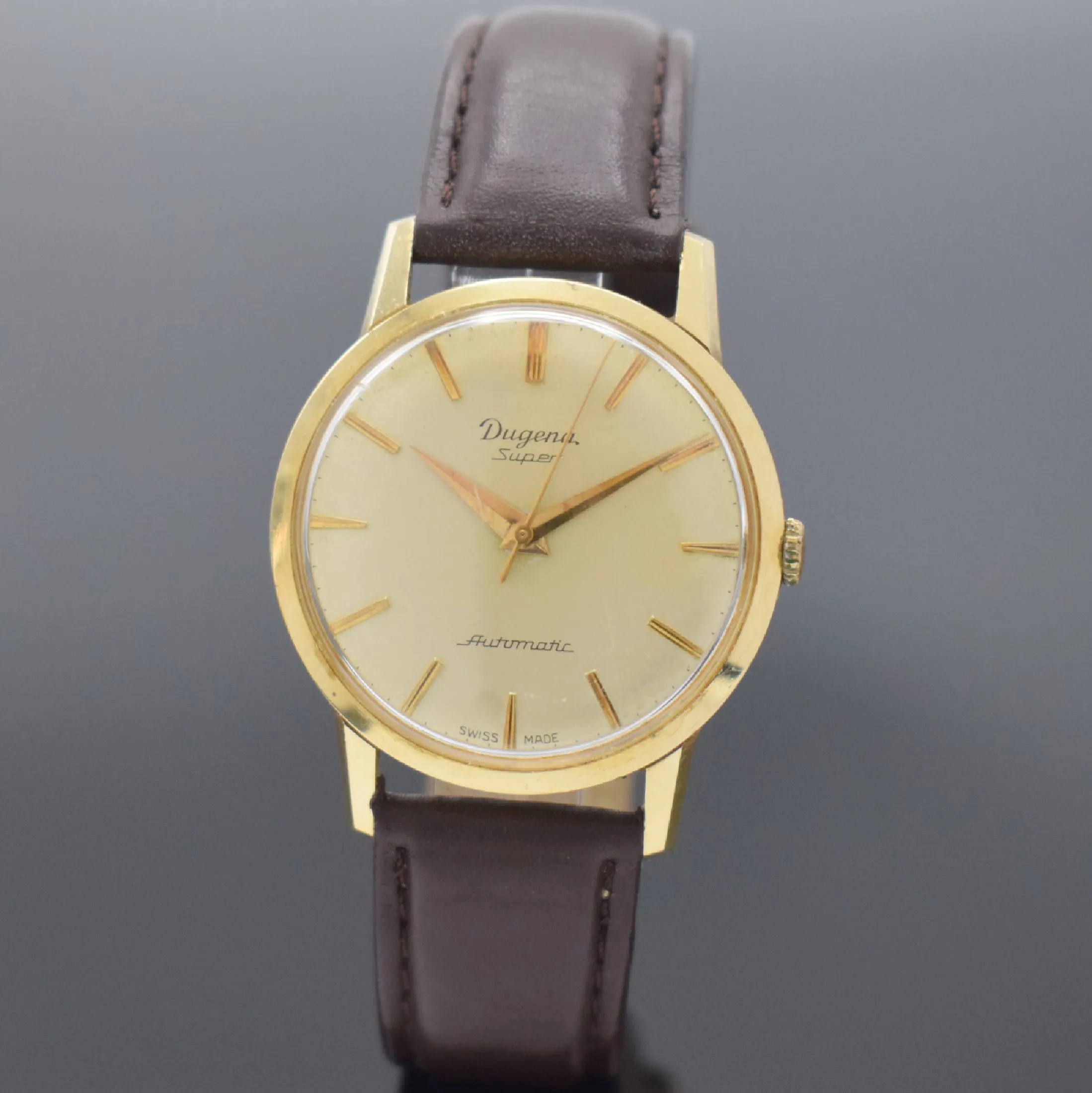 Dugena Super 34mm Yellow gold Silver