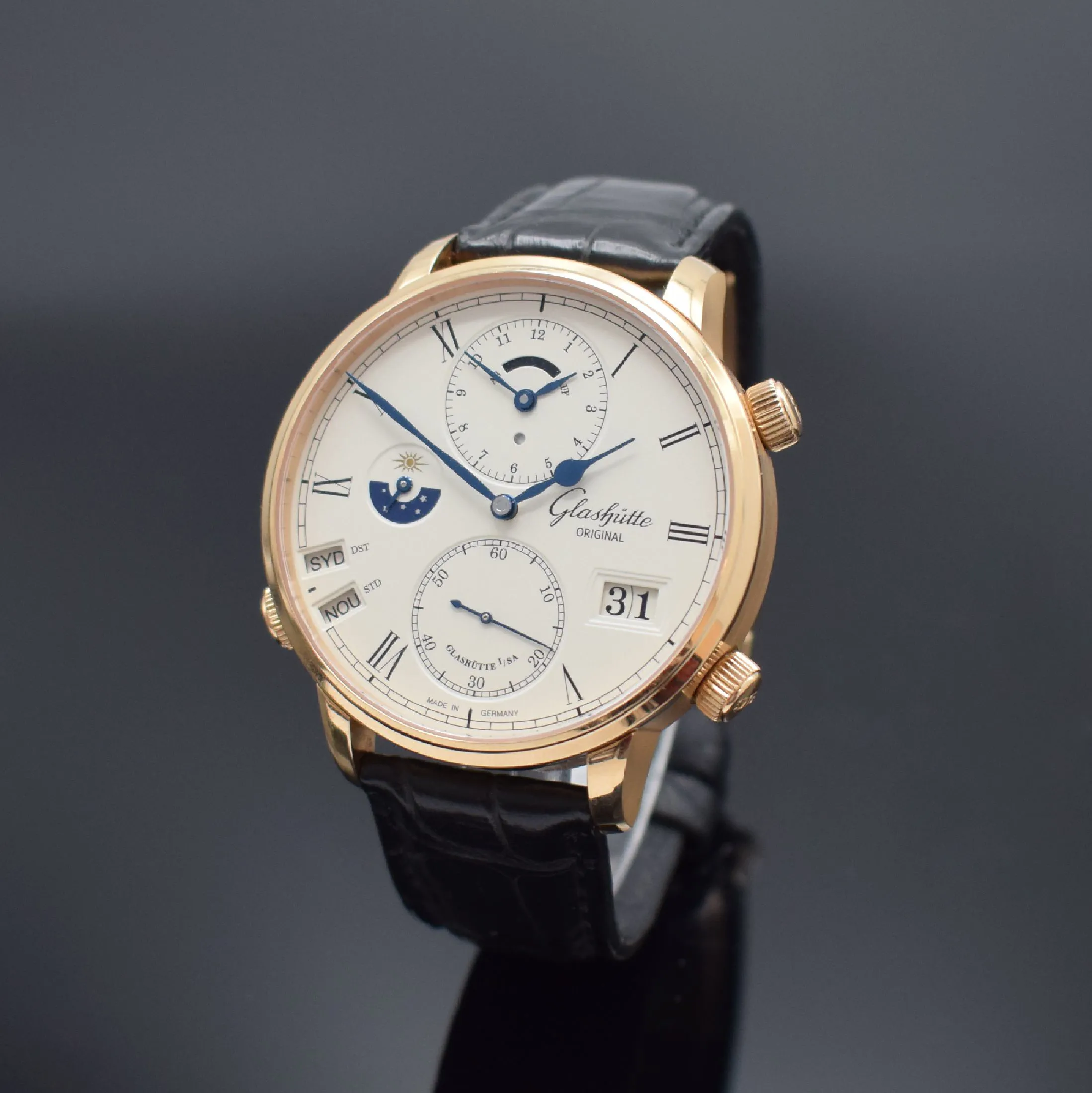 Glashütte Senator Cosmopolite 1-89-02-01-05-30 44mm Rose gold Silver