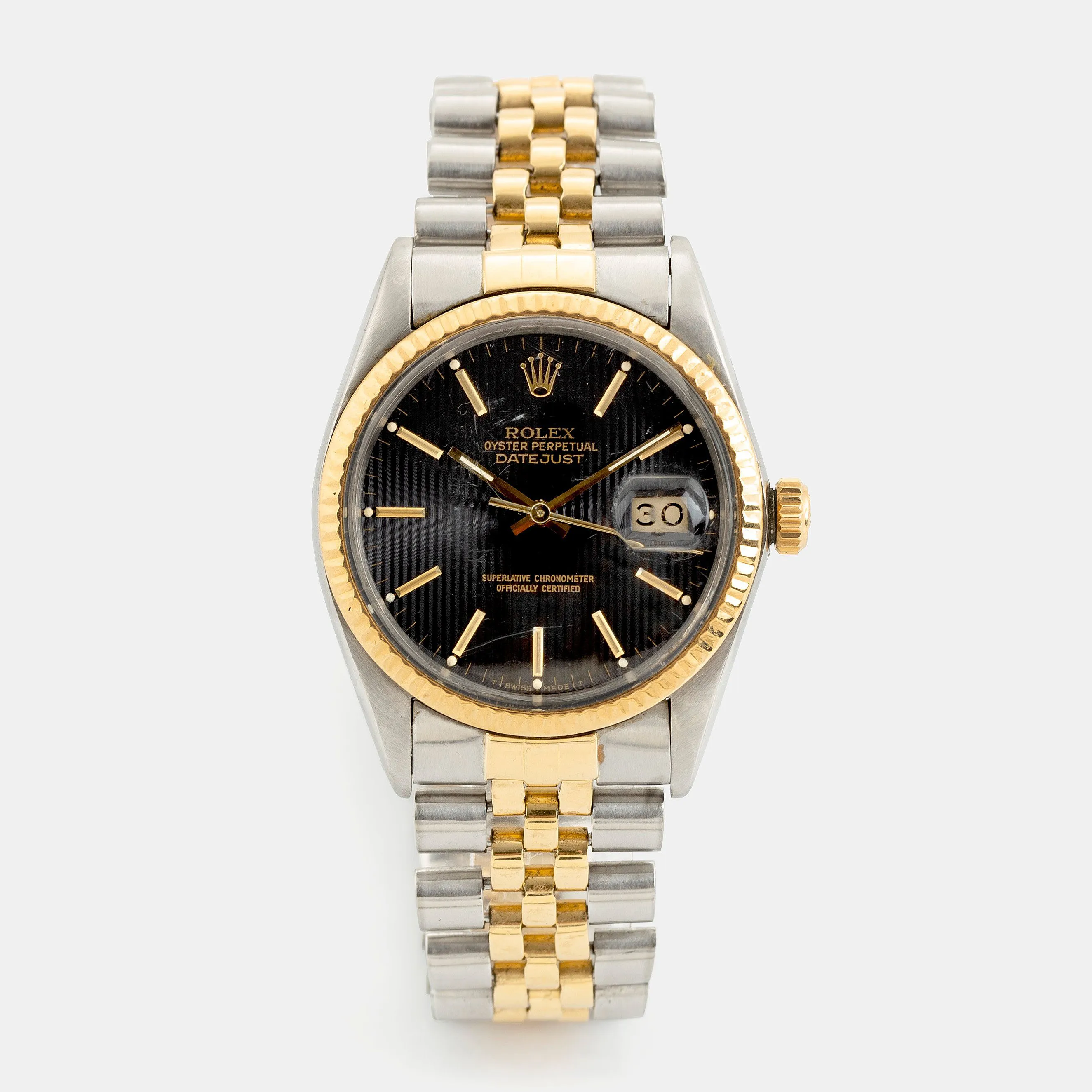 Rolex Datejust 36 16013 36mm Yellow gold and stainless steel Black