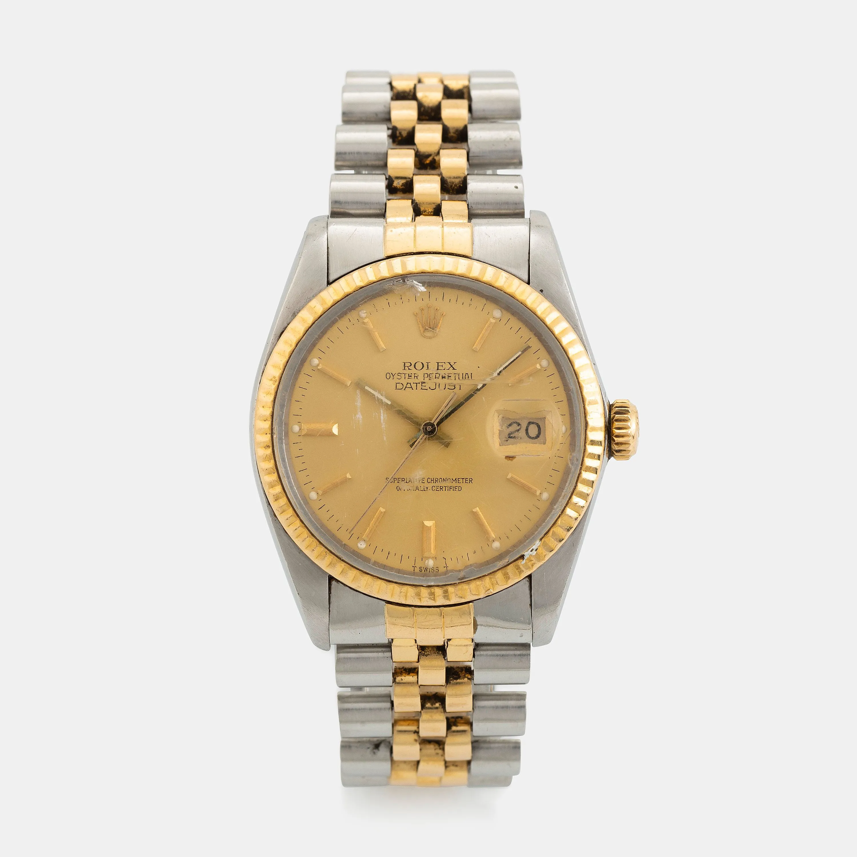 Rolex Datejust 16013 F 36mm Yellow gold and stainless steel Gold silvered