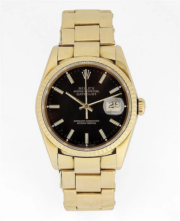 Rolex Datejust 36 16238 36mm Yellow gold Black