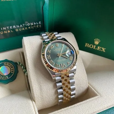 Rolex Datejust 31 278273 31mm Yellow gold and Stainless steel Green