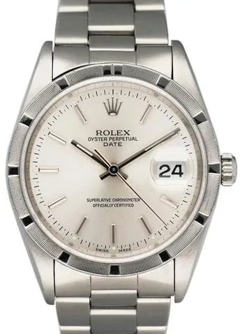 Rolex Oyster Perpetual Date 15210 34mm Steel Silver