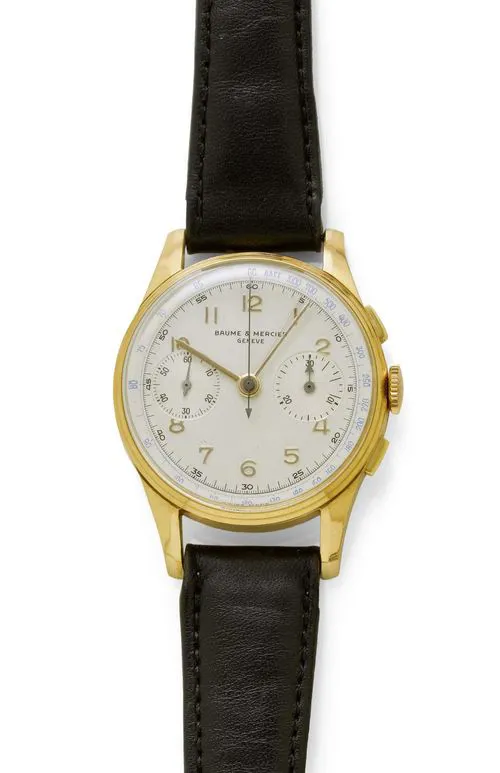 Baume & Mercier Chronograph 35mm Yellow gold Silver