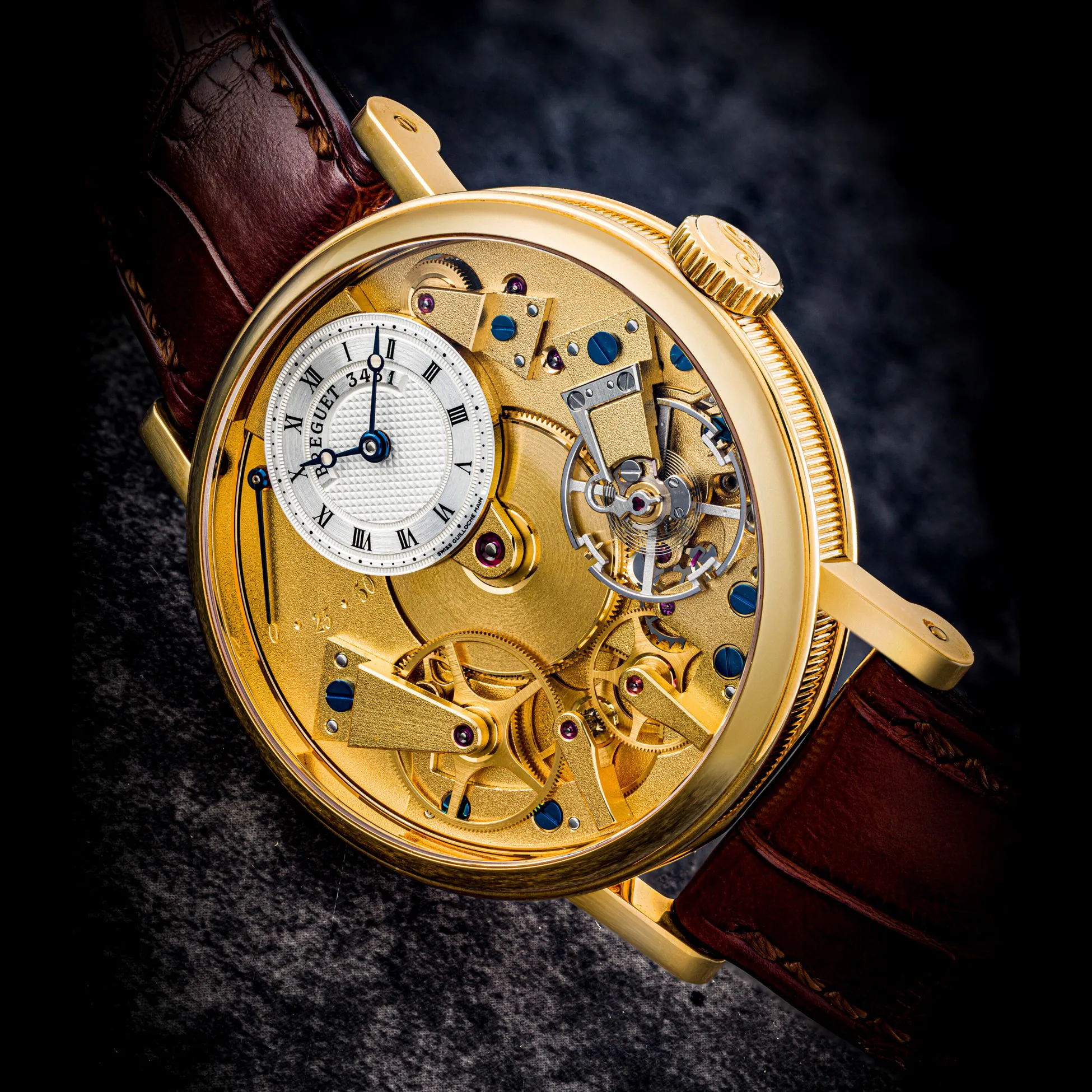 Breguet Tradition 7027 38mm Yellow gold Semi-skeletonized