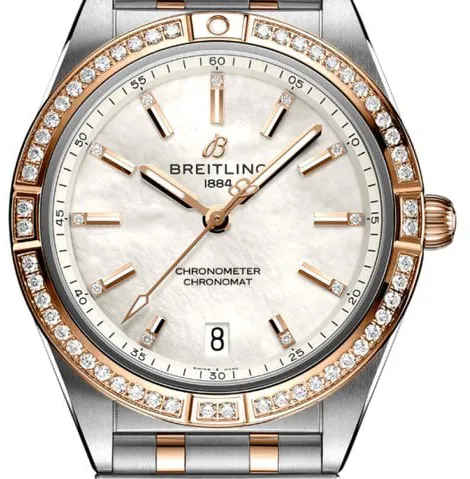 Breitling Chronomat U10380591A2U1 36mm Gold/steel Mother-of-pearl