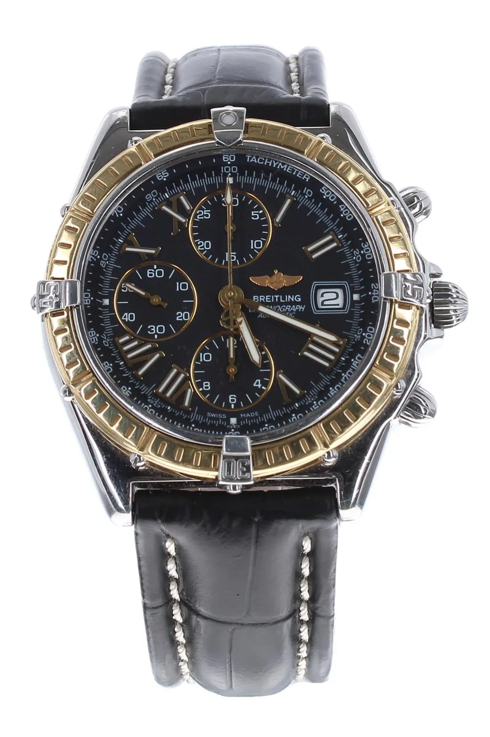 Breitling Navitimer D13055 46mm Yellow gold and stainless steel Black