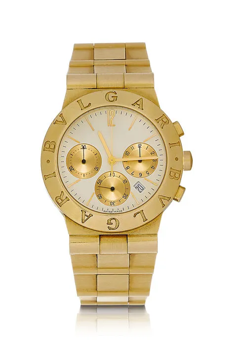 Bulgari Chronograph CH 35 G 17mm Yellow gold Cream