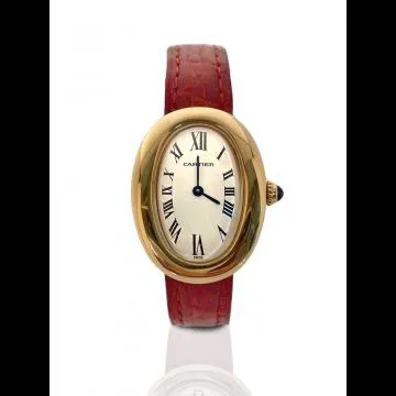 Cartier Baignoire 1952 22.5mm Yellow gold White