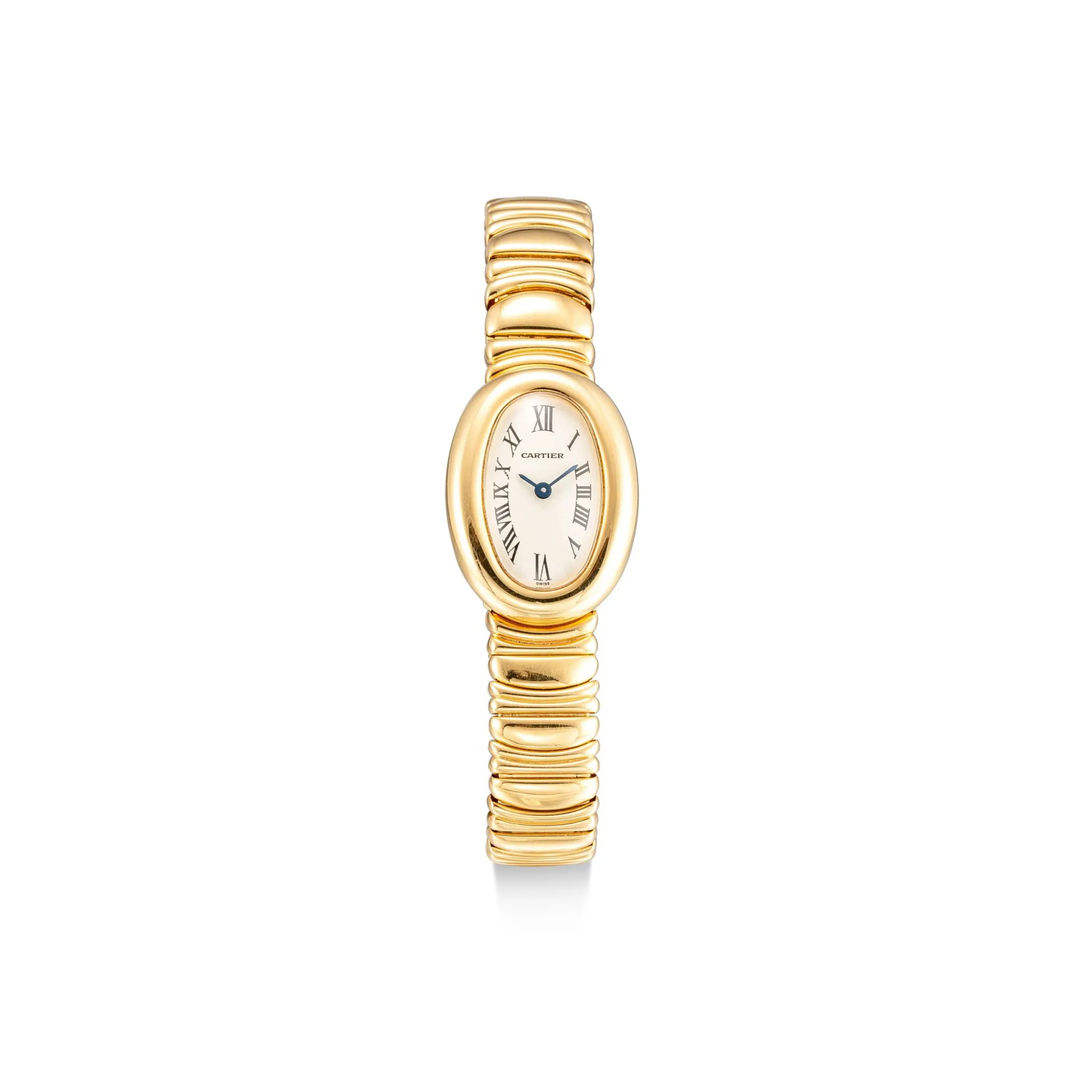 Cartier Baignoire 1960 18mm Yellow gold Silver