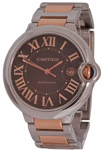 Cartier Ballon Bleu W6920032 42mm Yellow gold and Stainless steel Brown