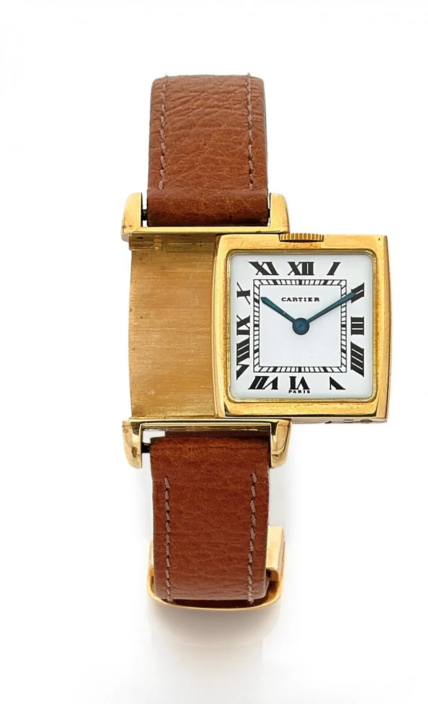 Cartier Cabriolet Reversible 21mm Yellow gold White