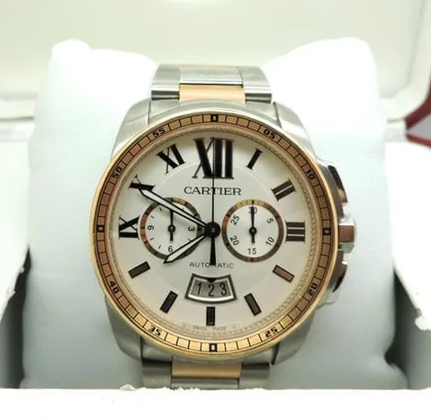 Cartier Calibre de Cartier 3578 42mm Yellow gold and Stainless steel White