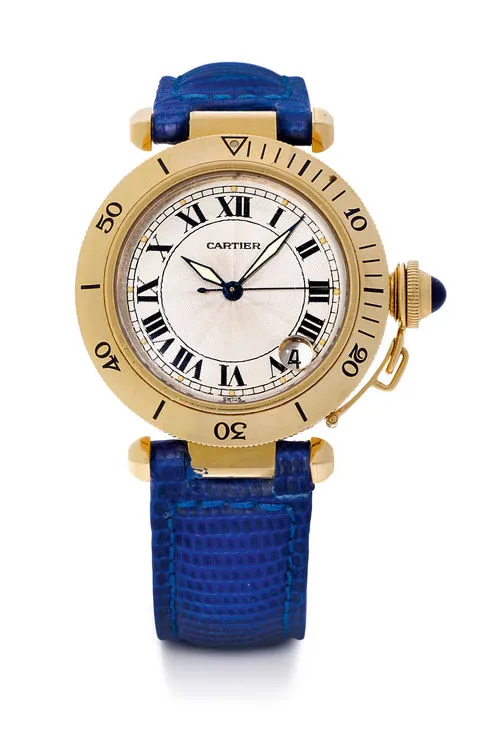 Cartier Pasha 1035 36mm Yellow gold Silver