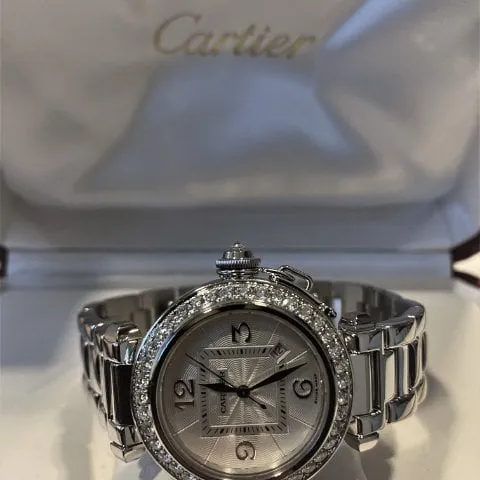 Cartier Pasha 2398 32mm White gold Silver