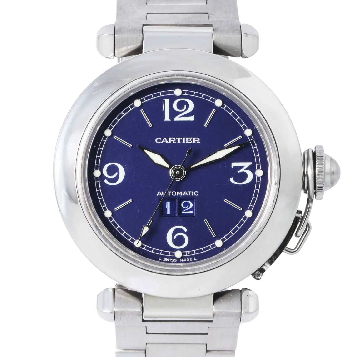 Cartier Pasha 2475 35mm Stainless steel Blue