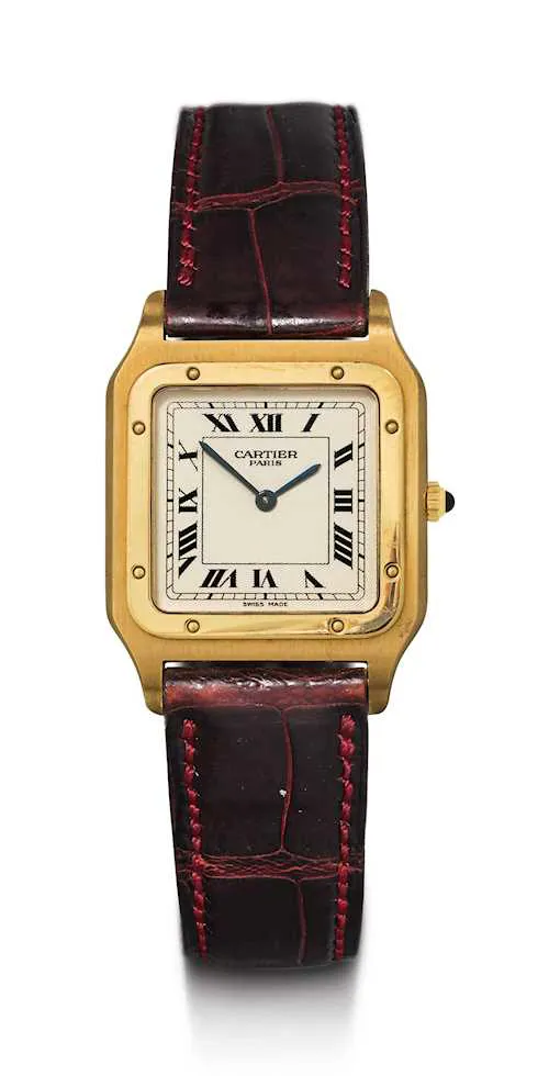 Cartier Santos 1576 27mm Yellow gold Silver