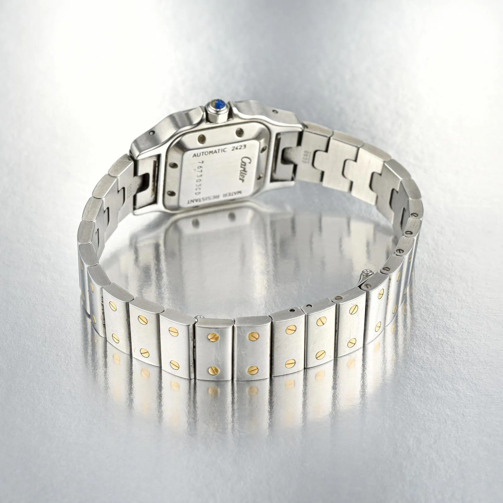 Cartier Santos 2423 24mm Yellow gold and Stainless steel Silver 1