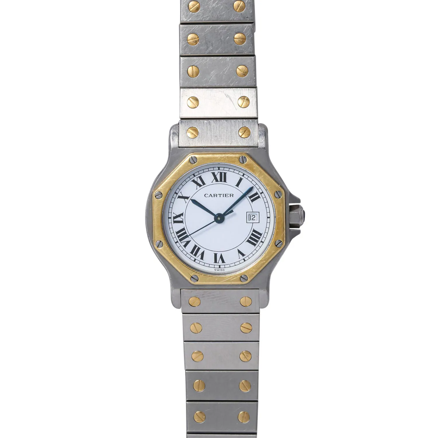 Cartier Santos 2966 30mm Yellow gold and Stainless steel White