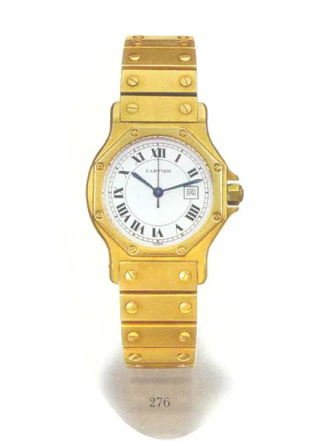 Cartier Santos 2966 30mm Yellow gold White