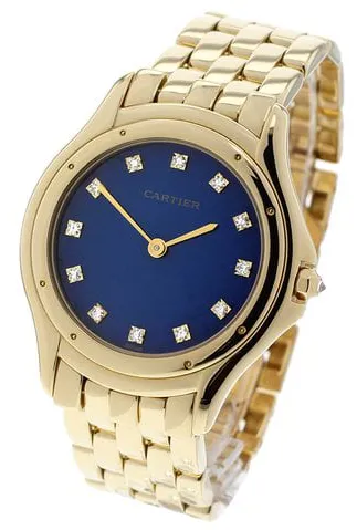 Cartier Cougar 887904 33mm Yellow gold Blue