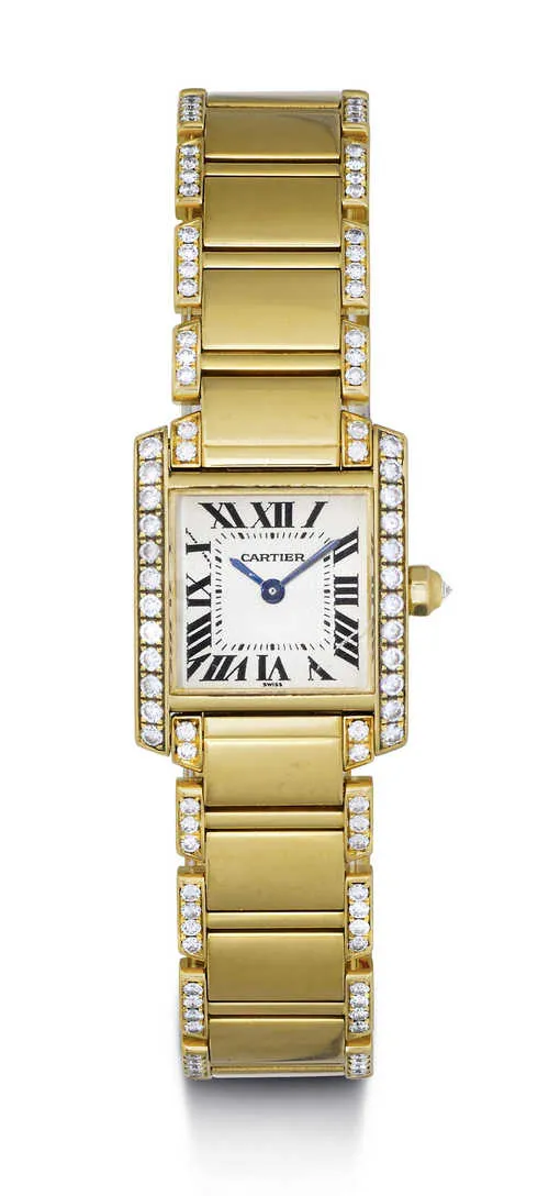 Cartier Tank WE1001RC 20mm Yellow gold and Diamond Silver