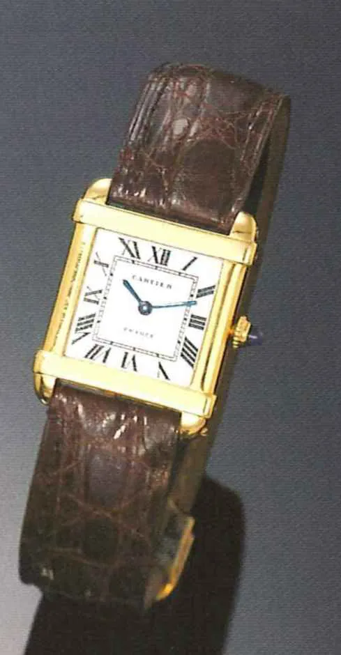 Cartier Tank 23mm Yellow gold White