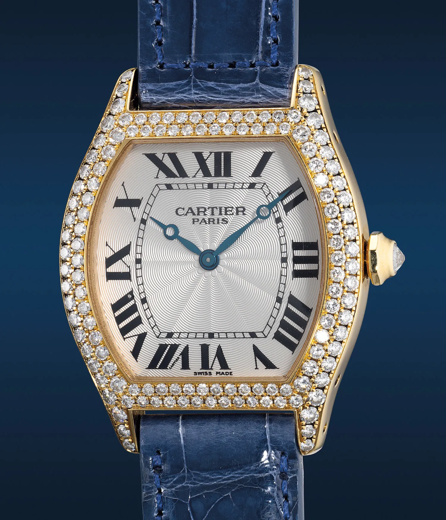 Cartier Tortue 2496 43mm Diamond Guilloché