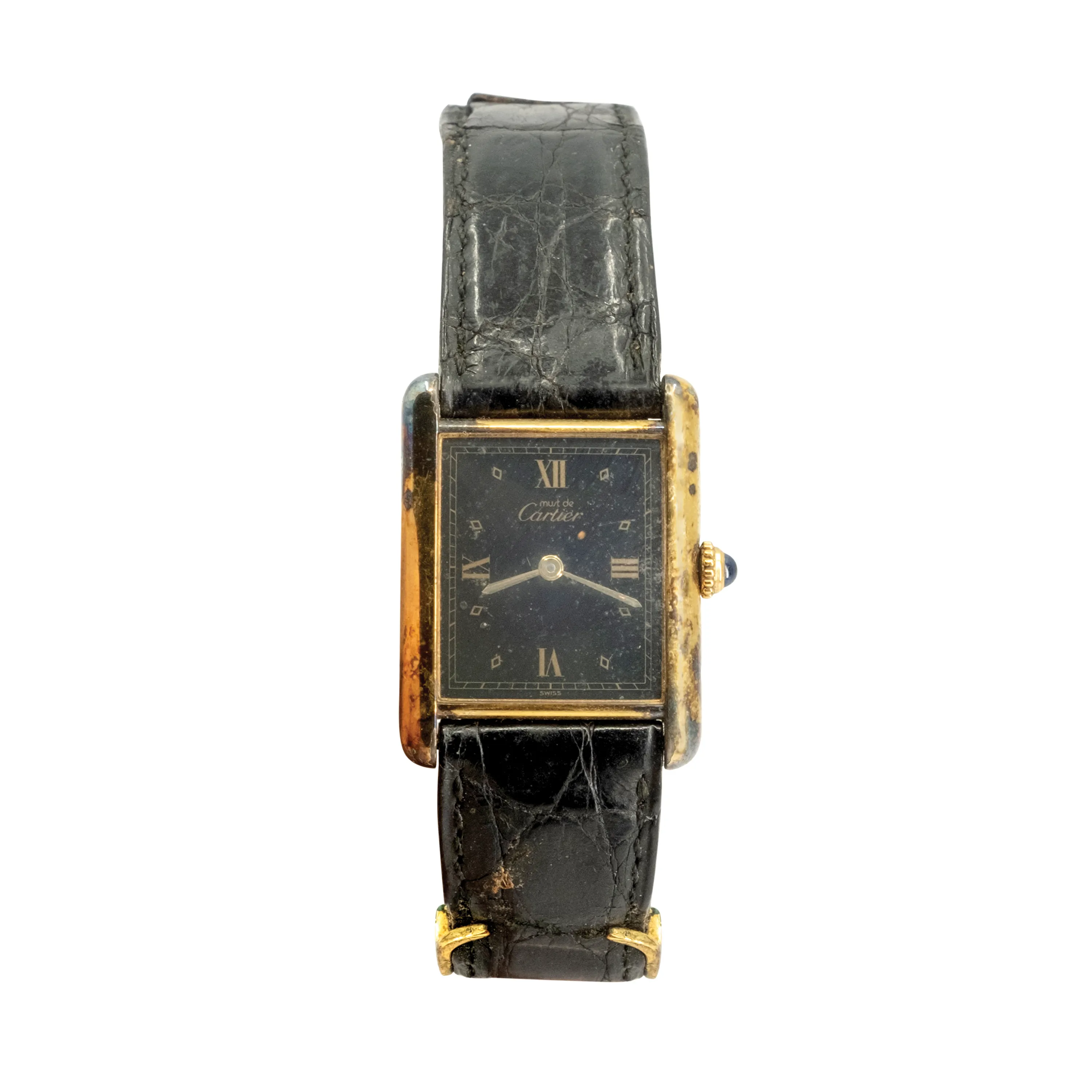 Cartier Vermeil 23mm Brass Black